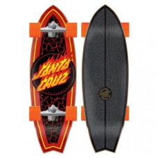 Surf Skate Carver Santa Cruz Flame Dot Shark 9.85